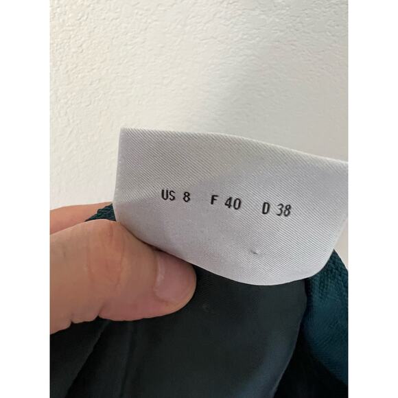 Akris Punto Turquoise Blue Pleated Silk A-Line Mini Skirt Size 8 - Picture 9 of 9